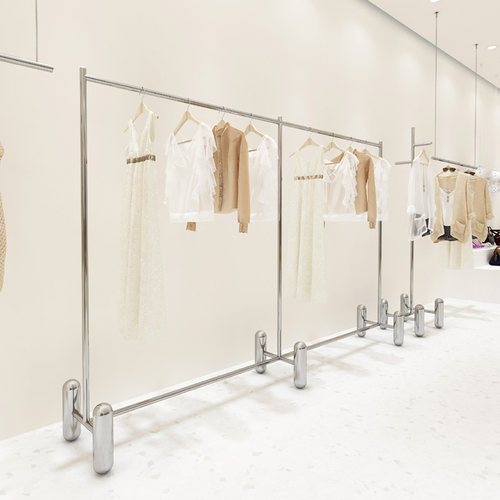 女装店货架展示架落地式不锈钢