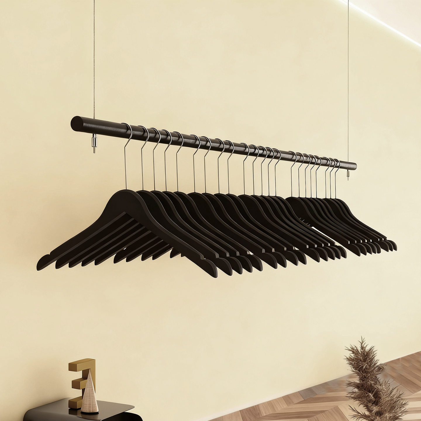 服装店展示架悬挂衣架男女童装吊杆吊顶婚纱架不锈钢橱窗黑色吊架