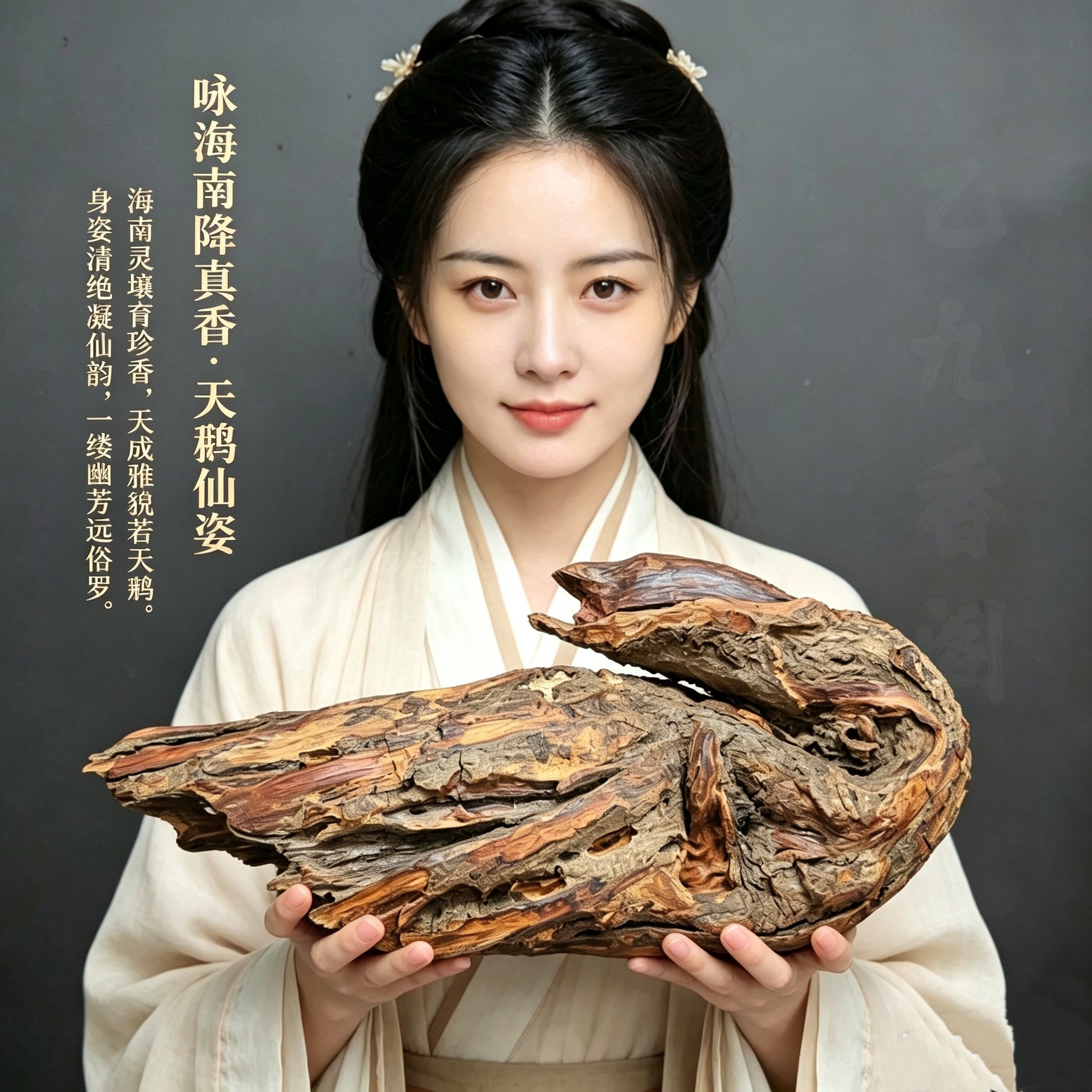海南降真香天鹅仙姿摆件深山土埋老根料压手720g甘甜兰香观赏收藏