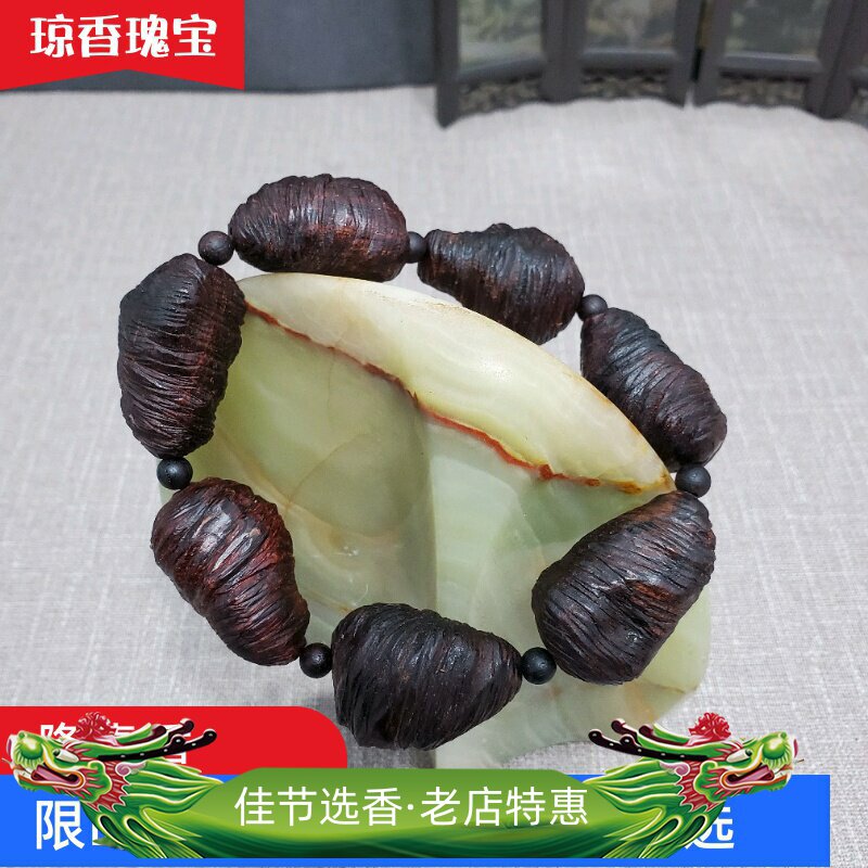 降真香沉水老料留疤型大尺寸手工随行手串满油佩戴大气收藏重60克