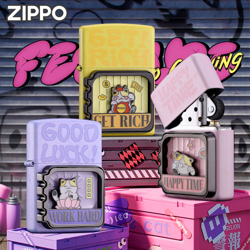 zippo正品打火机猫咪日记