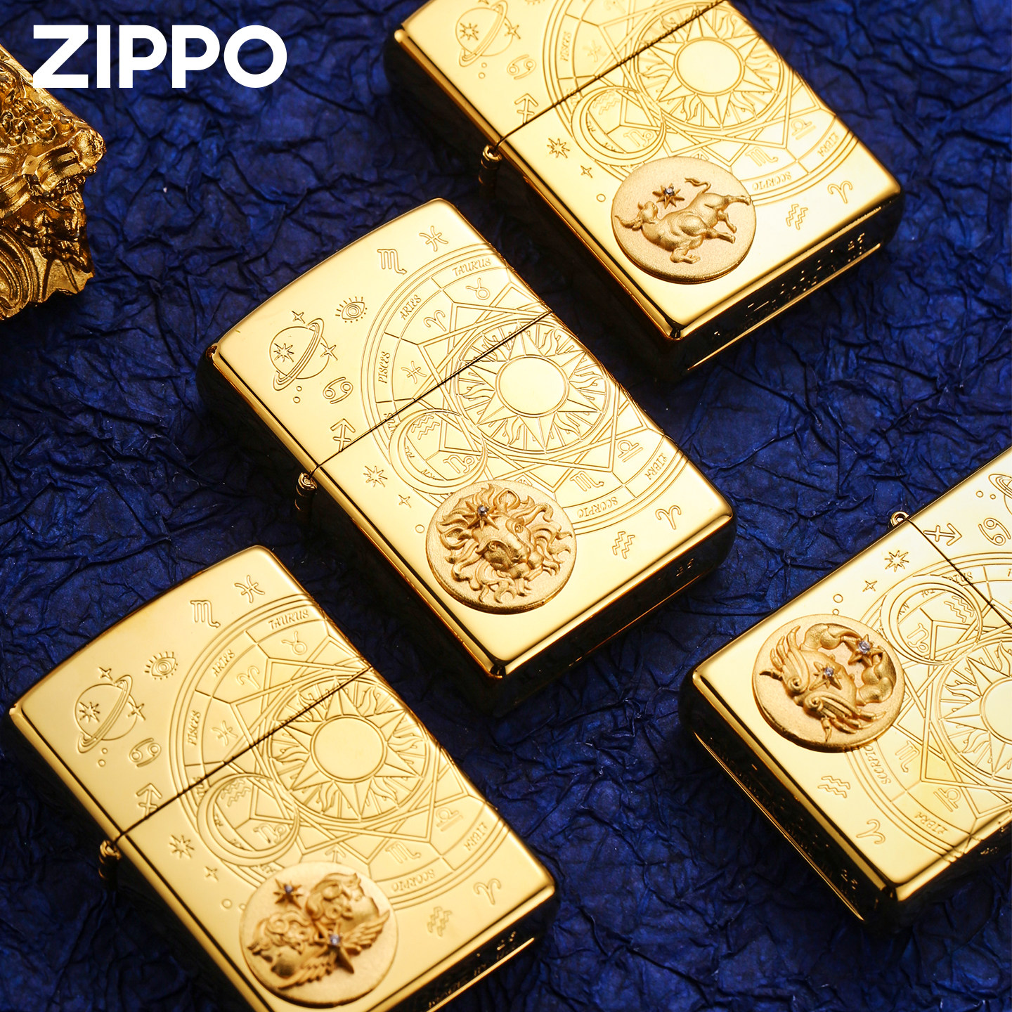 zippo官方正品 十二星座镀金限量防风煤油打火机送男友高颜值礼物