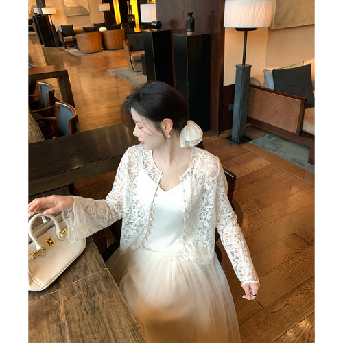 新中式薄款立体刺绣蕾丝开衫