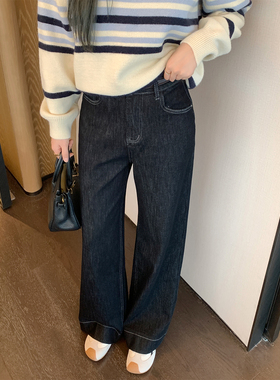 11.08本希benxe/轻松步调 窄版直筒好版型三色牛仔长裤