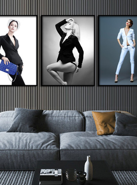 女士西装展柜挂画男女服装店裁缝店壁画西服工作室私人定制装饰画