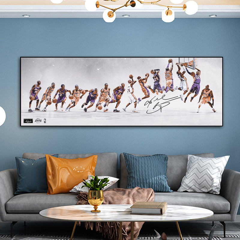 NBA球星科比詹姆斯篮球装饰画男孩卧室床头背景墙壁挂画男生礼物