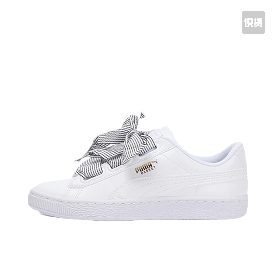 Puma/彪马 Basket Heart 板鞋 复古百搭舒适蝴蝶结 白条纹 金华仓