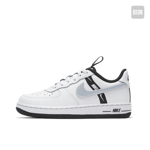 Nike Air Force 1 板鞋儿童透气舒适防滑耐磨 反光勾/白黑 金华仓