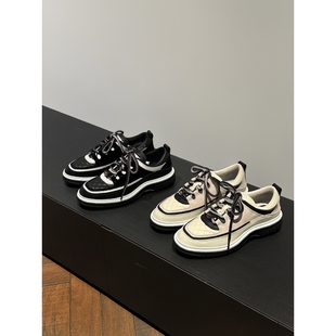 秋冬真皮系带拼色运动休闲鞋 DENTUATUA 新款 显贵不累脚 贵富及别