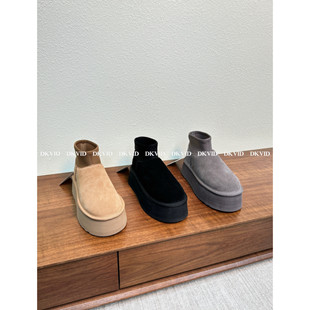 增高雪地靴高帮袜子靴加厚弹力棉鞋 DKVID 厚底5厘米 warm keep