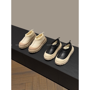 皮毛一体厚底拼色雪地靴 DENTUATUA 25FW 街头感 女 年轻不羁