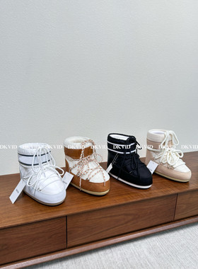 DKVID 软萌系/渠道货 厚底真皮太空靴加绒短筒棉鞋雪地靴