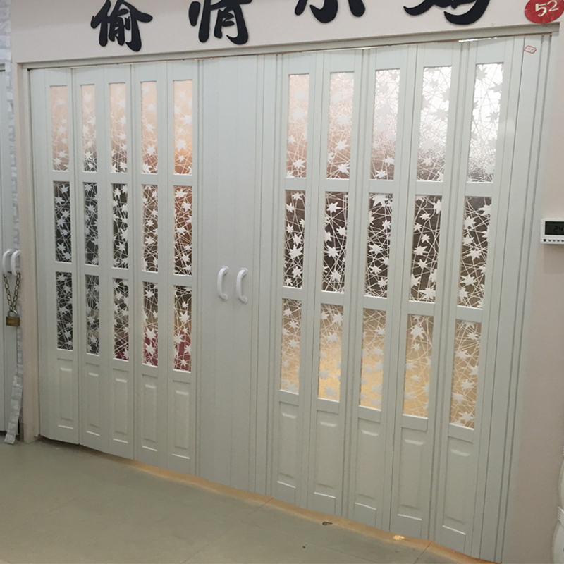 靈動pvc折疊推拉門 抖音廚房隱形門 無下軌衛生間陽臺隔斷商鋪門