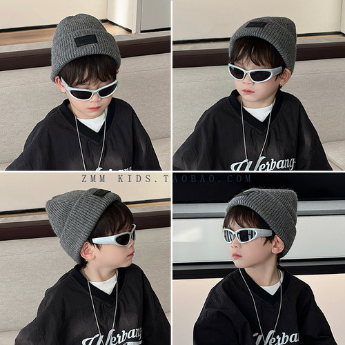 儿童毛线冷帽子针织大男孩宝小痞帅气炸街冬季潮酷超好看2025新款