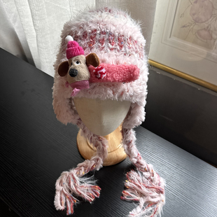 儿童毛线护耳帽子女款2025新款中大女孩宝时尚洋气时髦好看的冬天