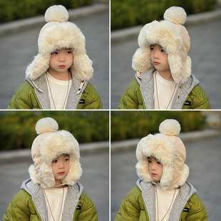 儿童雷锋棉帽子防寒保暖哈尔滨冬季护耳中大男孩东北零下40度冬天