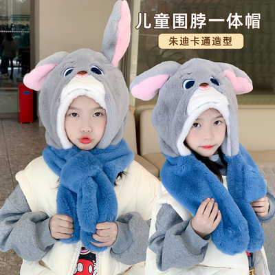 兔子帽子围巾一体朱迪警官疯狂动物城2025新款捏耳朵会动的小女孩