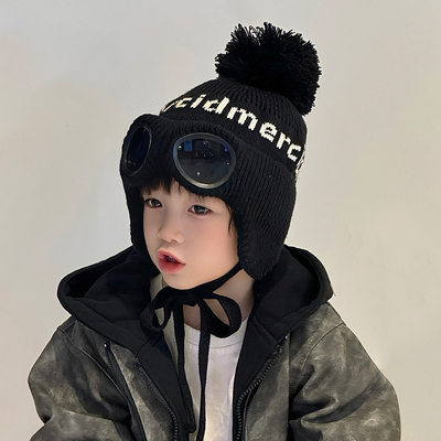 儿童飞行员帽子护耳中大男孩宝秋冬季小痞帅气炸街东北潮流好看的