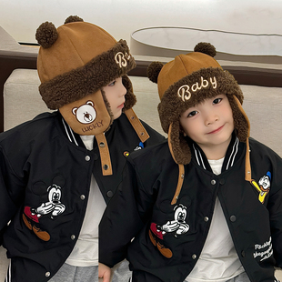 儿童雷锋棉帽子冬季护耳东北防寒哈尔滨中大男孩宝小痞帅气酷冬天