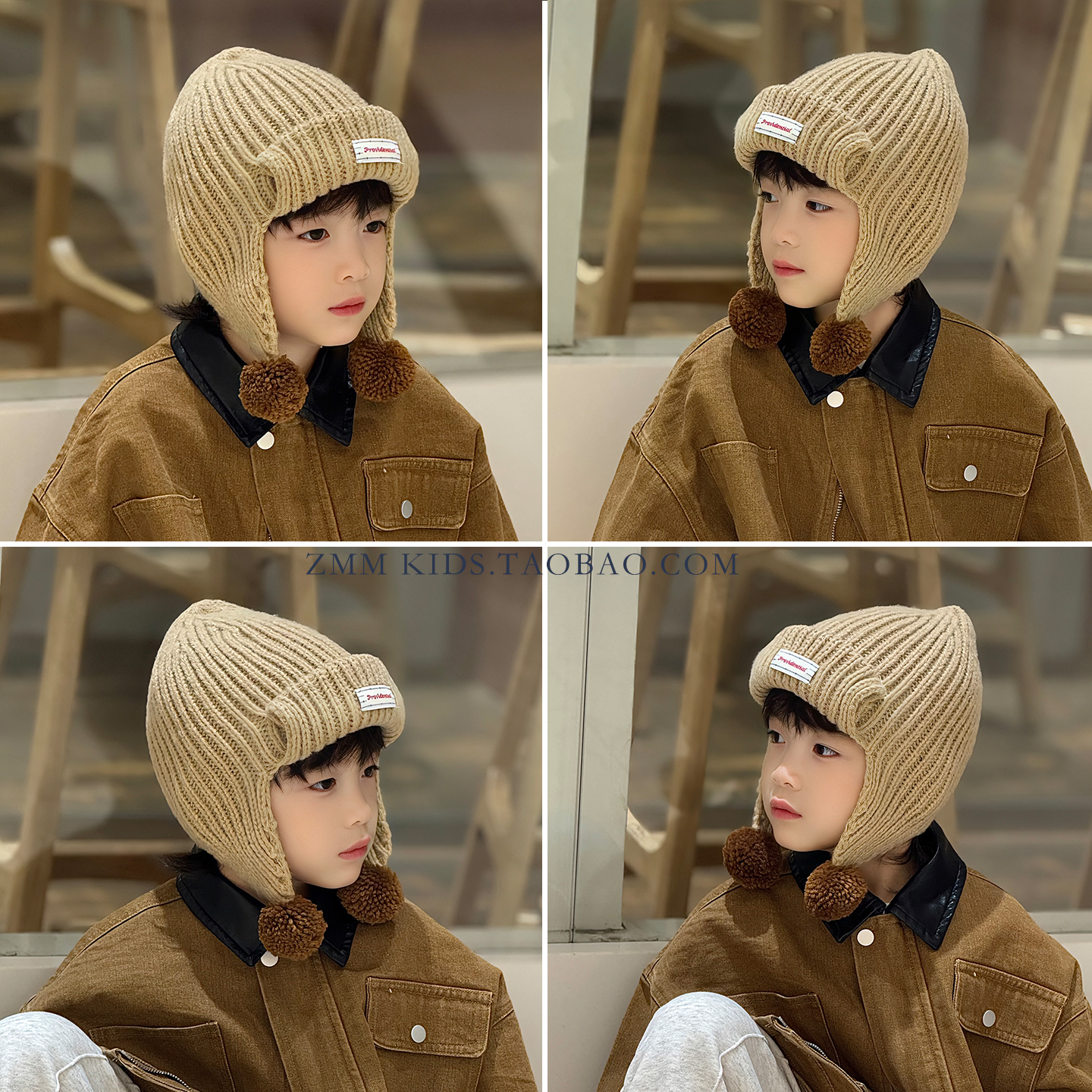 儿童毛线帽子针织2025年新款冬季大男孩宝小痞帅气炸街护耳超好看