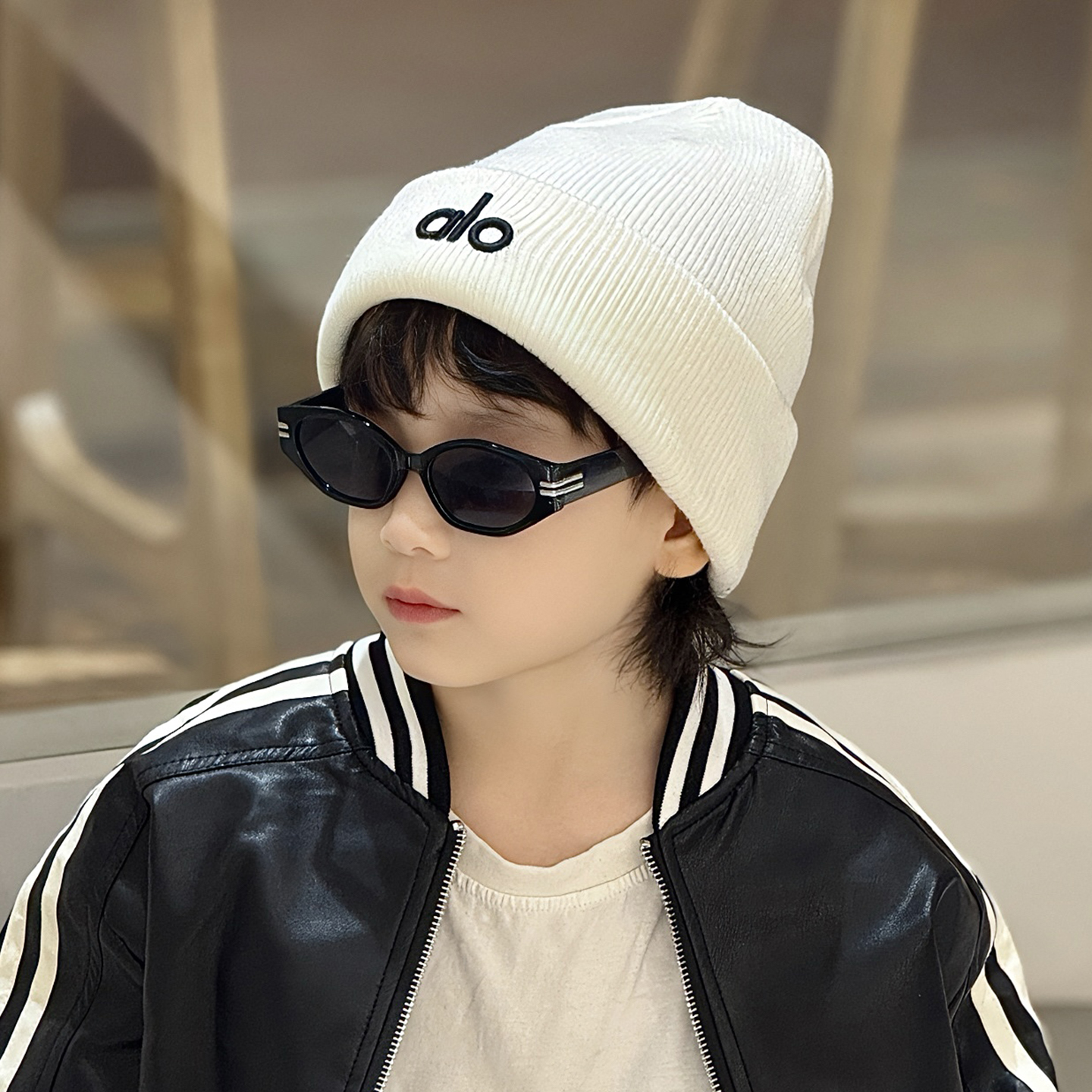 儿童毛线冷帽子针织2025新款秋冬季中大男孩宝小痞帅气炸街潮街舞