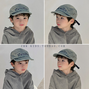 儿童棒球帽子牛仔鸭舌男孩痞帅气炸街小街舞潮酷韩版春秋春季春款