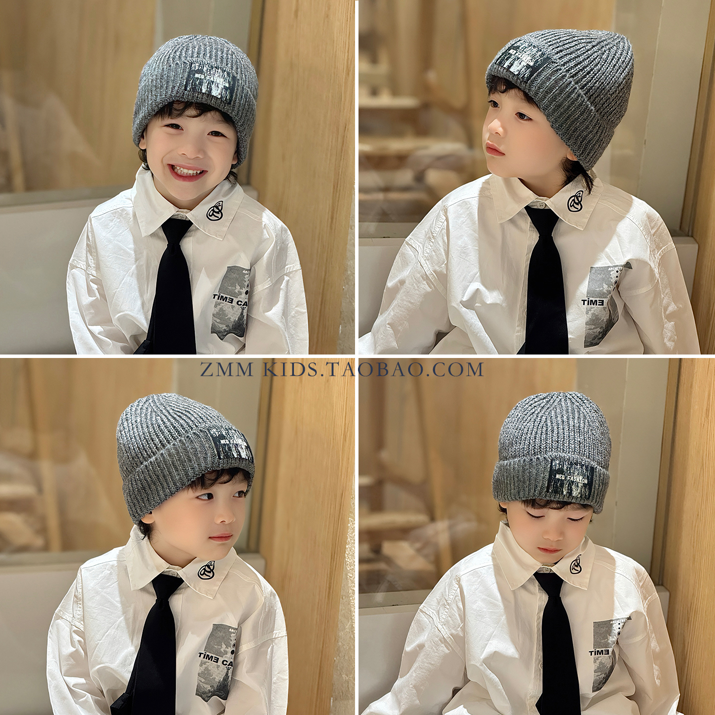 儿童毛线冷帽子针织2025年新款冬季中大男孩宝小痞帅气炸街超好看