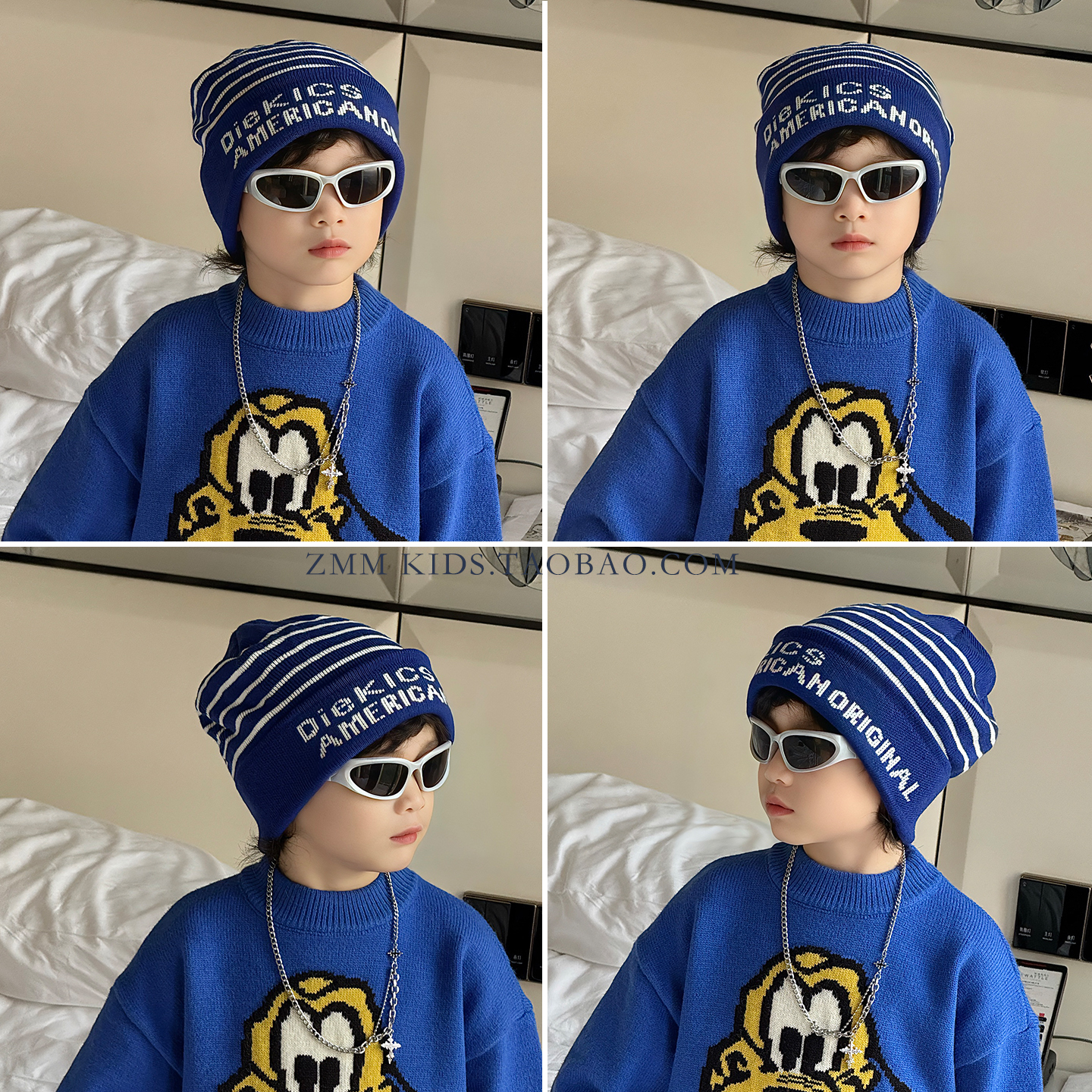 儿童毛线冷帽子2025新款秋冬季针织中大男孩痞帅气炸街街舞冬天酷
