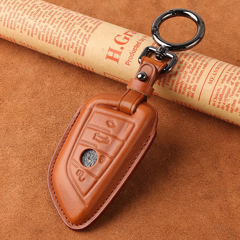 适用于宝马刀锋钥匙套真皮528 530li 5系7系头层牛皮汽车钥匙包扣