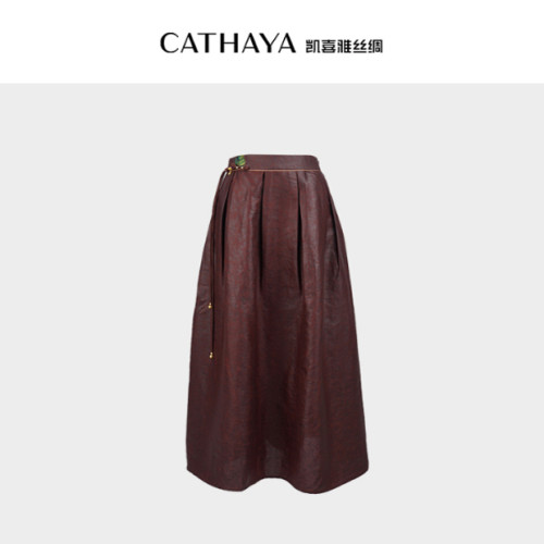 CATHAYA/凯喜雅 流苏盘扣香云纱半裙 DUK2FYJM144