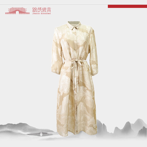 桑蚕丝提花连衣裙ZZK3FWJK018