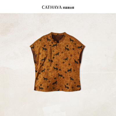 CATHAYA/凯喜雅小趴领短袖上衣HSK2FOJN079