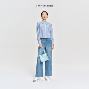 CATHAYA ACK2FCJN118 凯喜雅条纹缎面衬衫