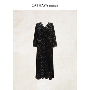 CATHAYA 连衣裙JDK2FLJM616 凯喜雅V领中袖