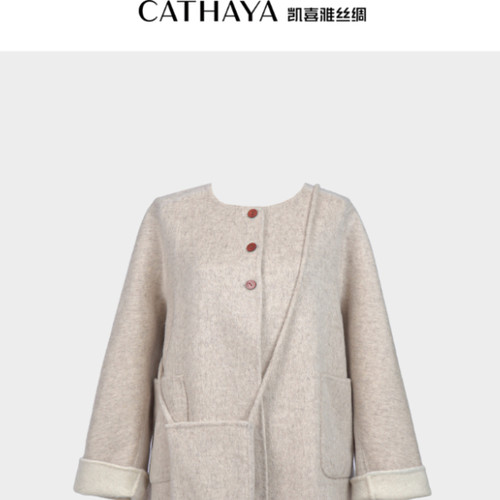 CATHAYA/凯喜雅中长款圆领大衣DAK2FDJM732