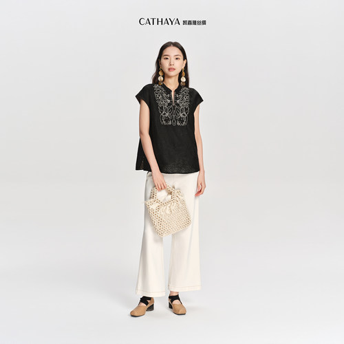 CATHAYA/凯喜雅直筒微喇裤DSK2FKJN150/DSK2FKJN267