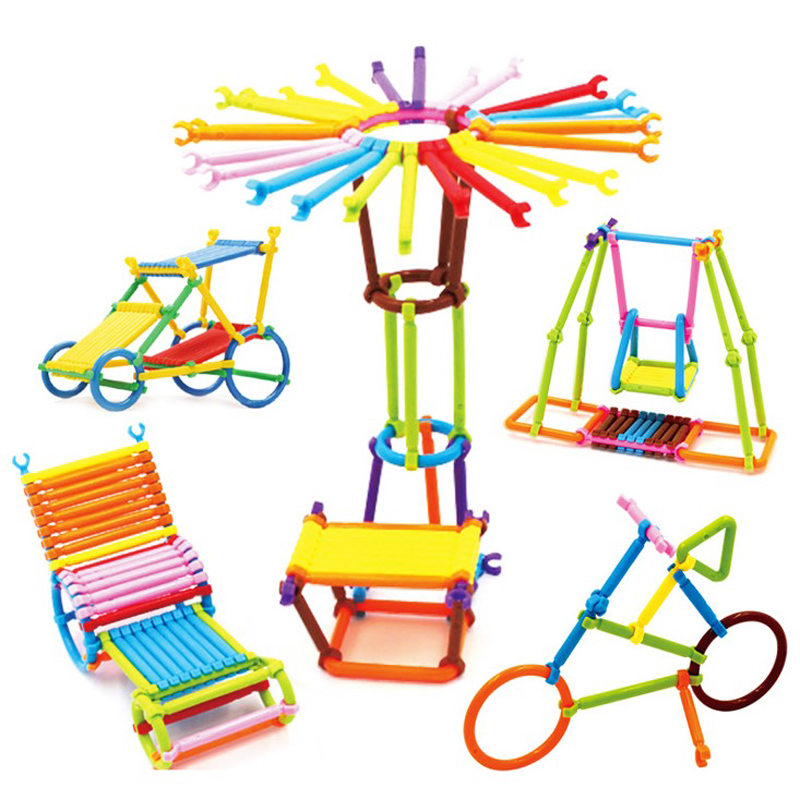 儿童聪明魔术棒积木塑料2-3-6岁男孩女孩益智力开发拼装拼插玩具