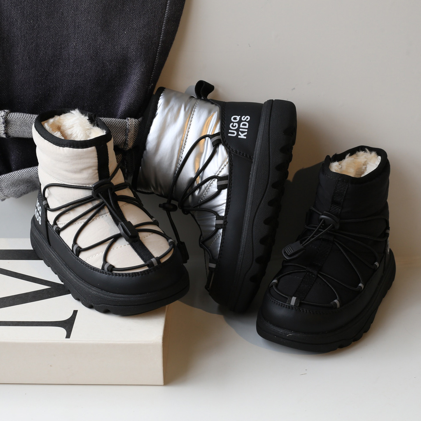 韩版儿童雪地靴加绒加厚女童靴子2025新款冬鞋男童大棉鞋防水防滑,童鞋/婴儿鞋/亲子鞋,雪地靴,淘宝优惠券,粉丝福利购,淘宝优惠卷