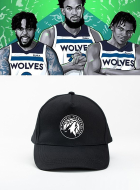 森林狼队帽子周边 Timberwolves棒球帽运动戈伯特鸭舌帽遮阳印花