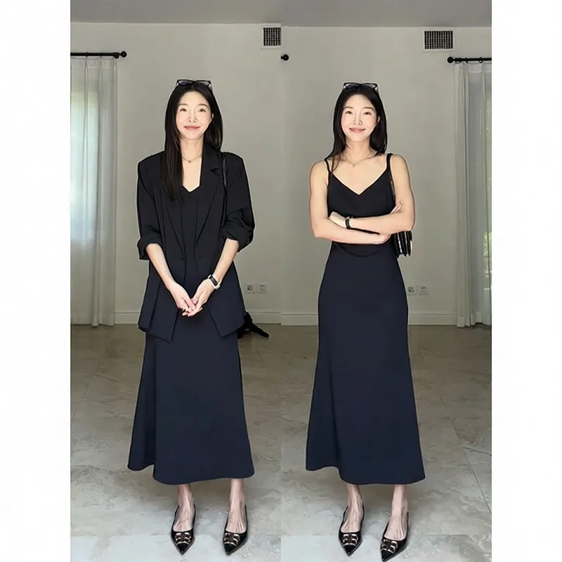 2785大码女装夏季薄款防晒外套吊带裙两件套胖mm宽松遮肉连衣裙