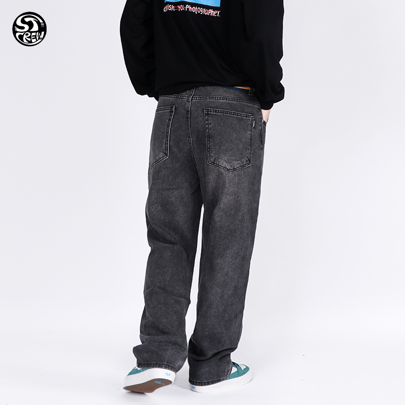 STCREW美式复古滑板宽松牛仔长裤