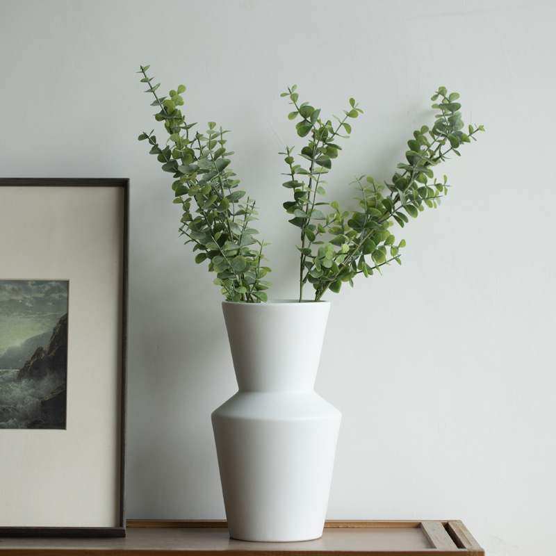 莫狄森素白色陶瓷花瓶简约现代风桌面展柜装饰小清新插花艺术外贸