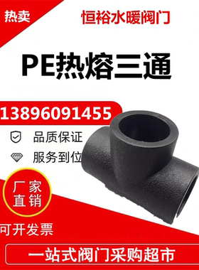 PE管件接头等径三通PE给水管材黑色电熔PPR配件20 50 63 110