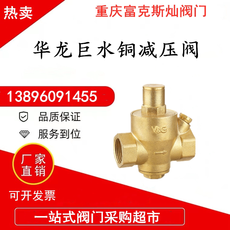 铜减压阀华龙巨水vg家用自来水表可调式带表稳压dn15热净水器20