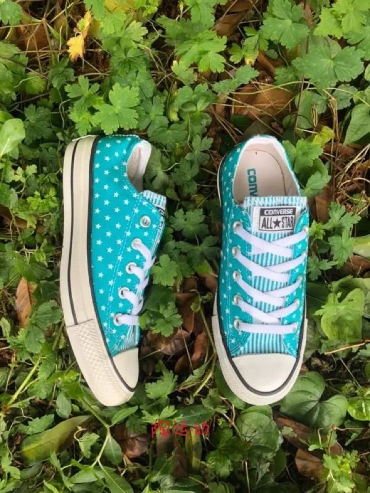 陶运动 converse匡威正品夏季条纹星星女低帮经典款帆布鞋145529