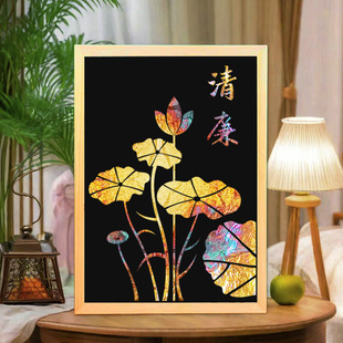 非遗金箔画手工diy材料包烤烧箔画清正廉洁作品创意主题文化活动
