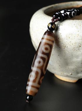 九眼天珠天然西藏真品吊坠三眼项链男士玛瑙原石女锁骨链挂件饰品