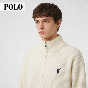 【奥莱折扣】保罗男士开衫毛衣纯羊毛立领冬季休闲百搭针织衫外套