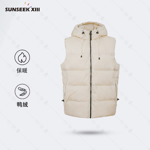 冬季90羽绒马甲防水防寒连帽加厚背心轻盈保暖外套通勤外搭68100
