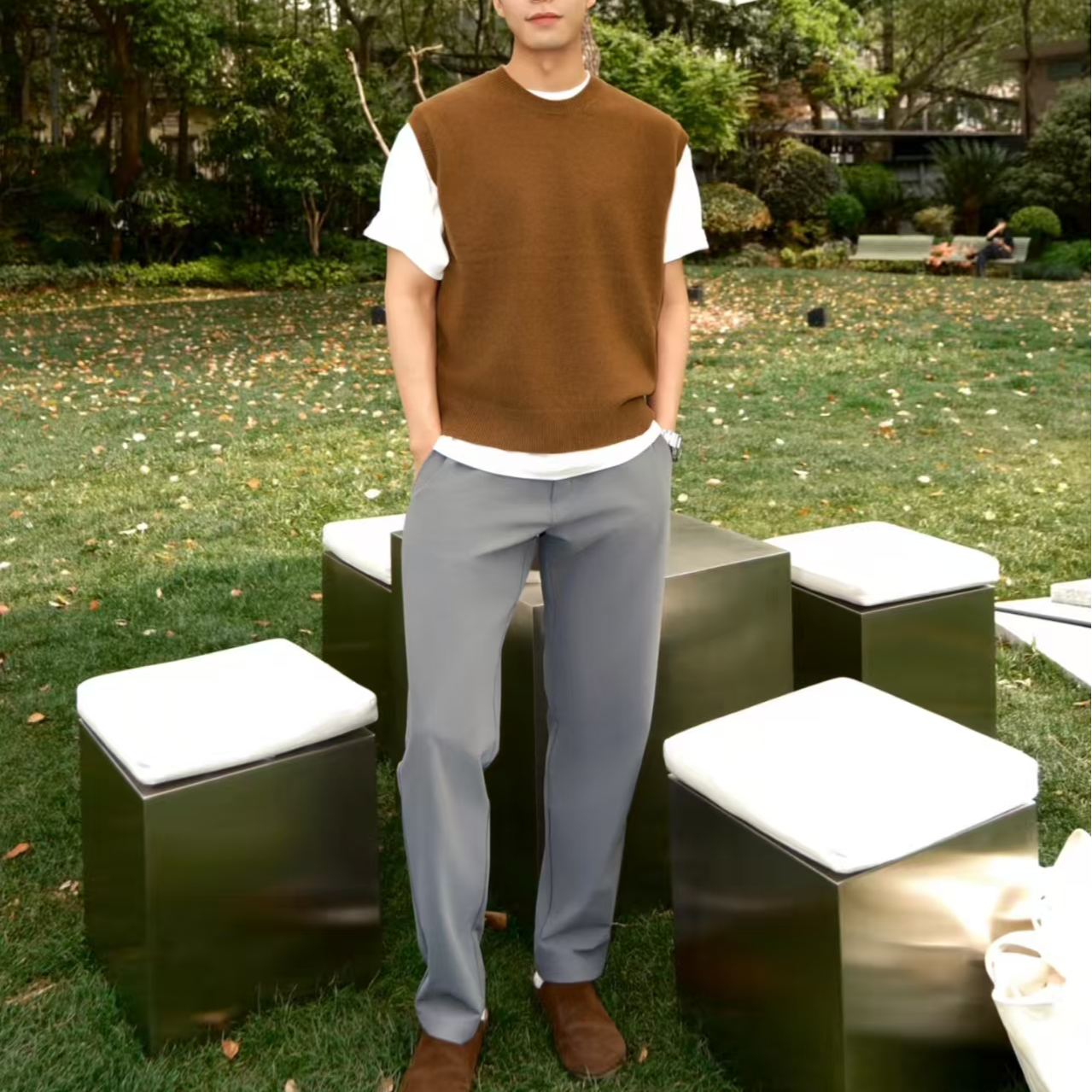 轻盈无拘 自在如风！男士夏季休闲商务时髦通勤透气休闲长裤25003